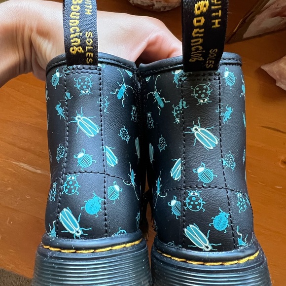 Toddler 1460 Glow in the Dark Bugs Lace Up Boots in Black - Picture 2 of 6